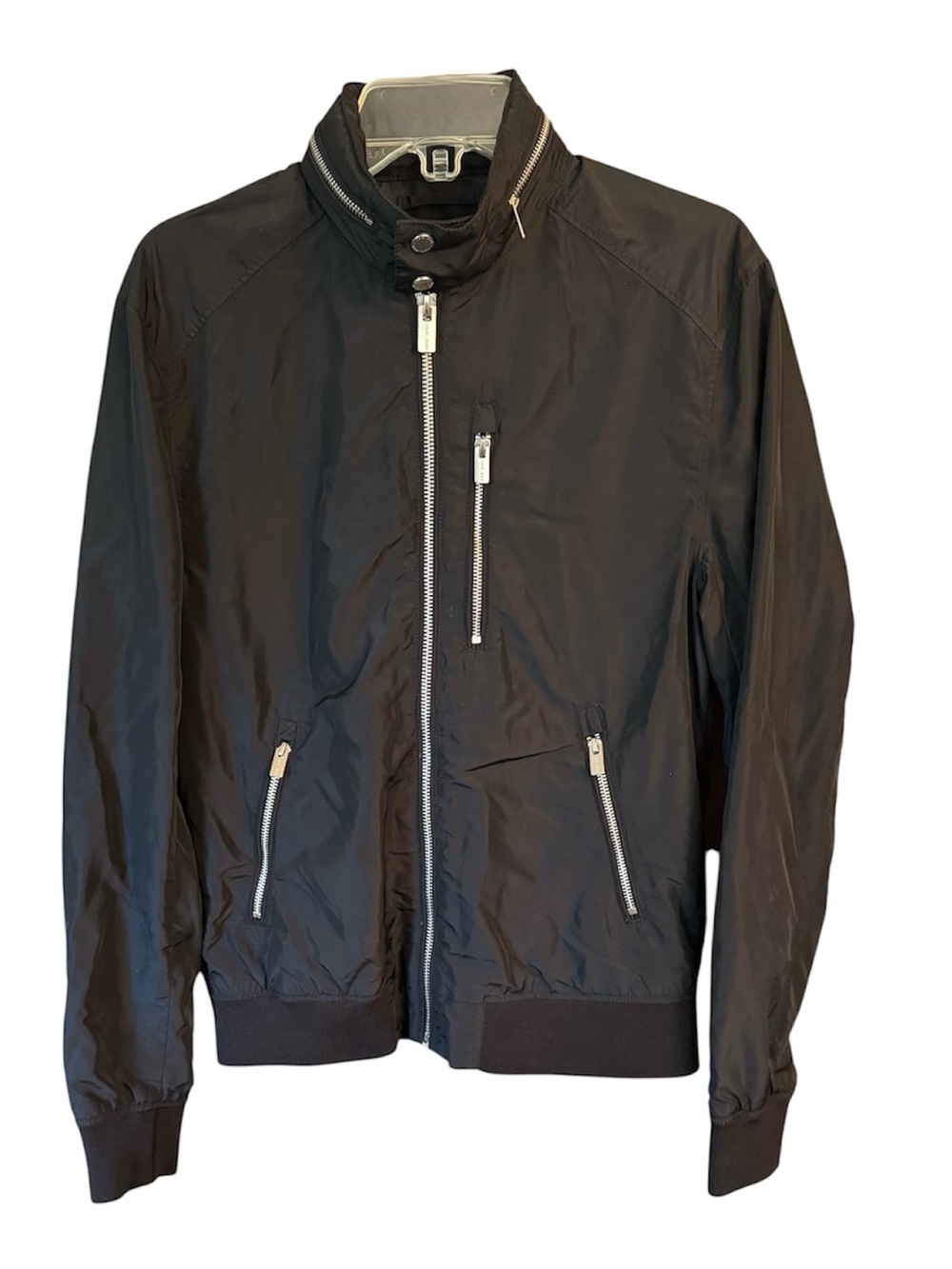 H&M Men's Black Lightweight Zip-Front Jacket